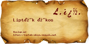 Lipták Ákos névjegykártya